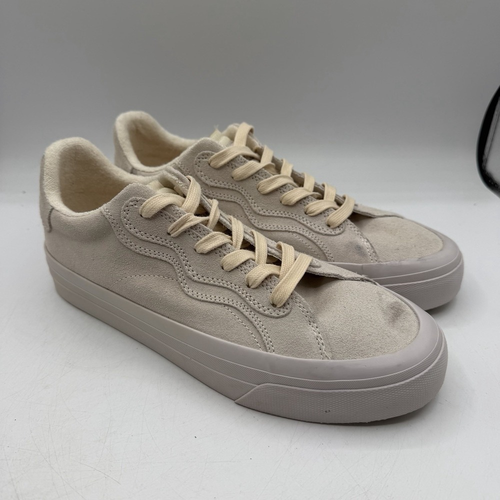 Brandblack VGS-1 Shoes Mens Sz 9.5 Off White Suede Low Top Sneakers
